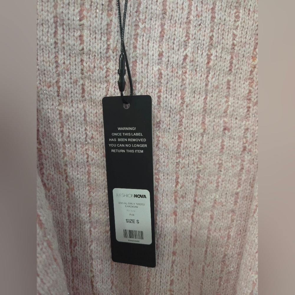 NWT Fashion Nova Barbie Pink Tweed Blazer - Picture 5 of 7